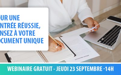 Le 23/09 : WEBINAIRE : Pour une rentrée réussie, pensez à votre document unique