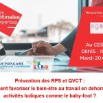 Le 20 juin à Metz : Prévention des RPS et QVCT