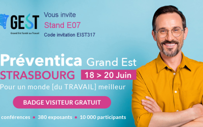 GEST (Grand Est Santé au Travail) sera présent au salon Préventica à Strasbourg les 18, 19 et 20 juin 2024.
