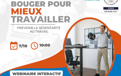 07/10 à 10h – Webinaire avec le CROS : prévenir la sédentarité au travail